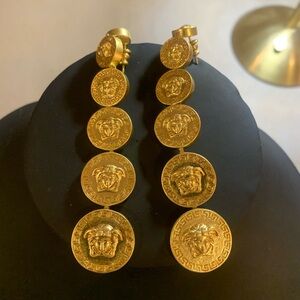 Good Quality Gold Medallion Drop Earrings